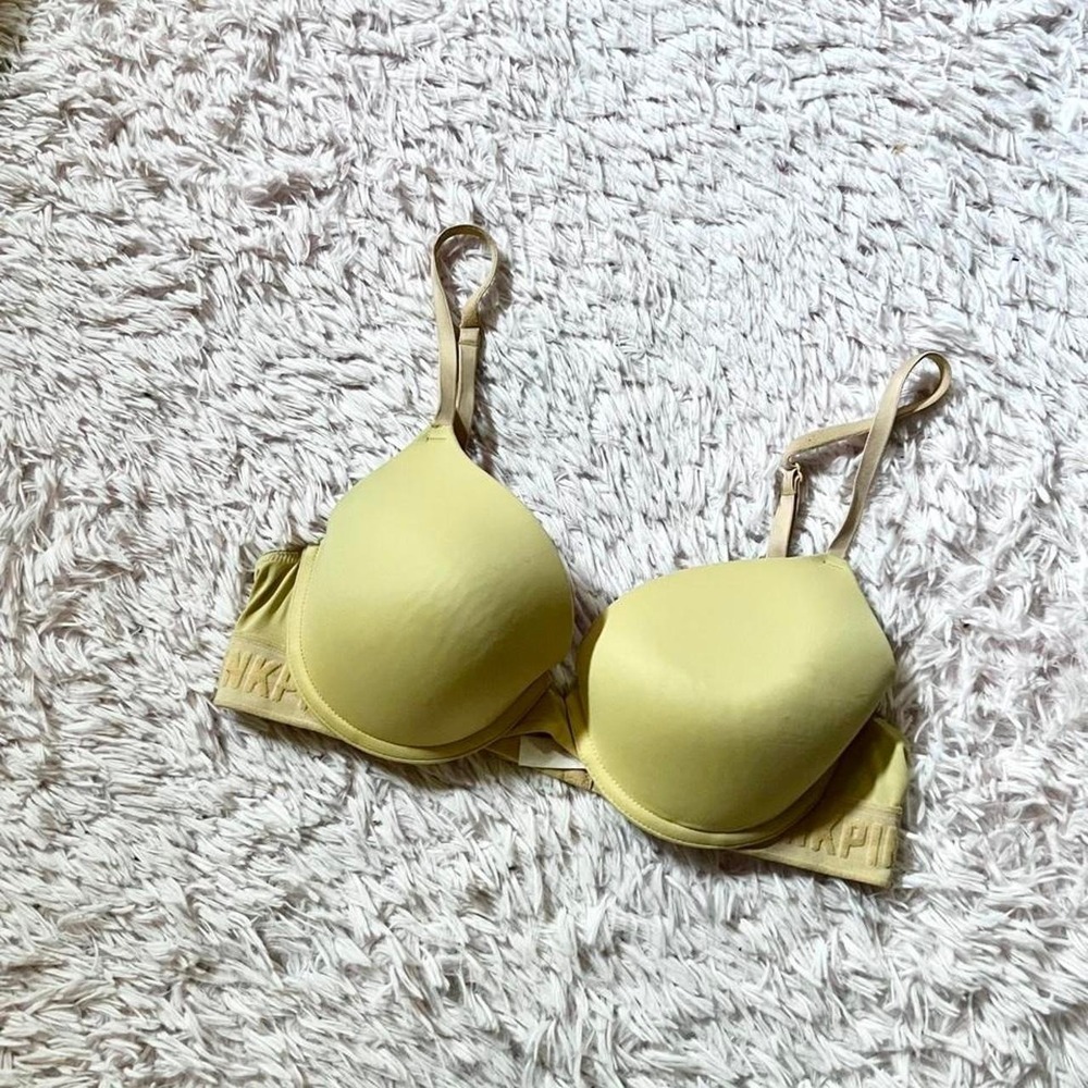 PINK Victorias Secret Padded Colorful Cutsie Bra Womens‎ 36B Varsity Campus